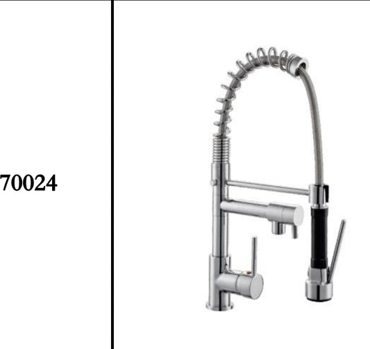 Brass sink mixer with hose