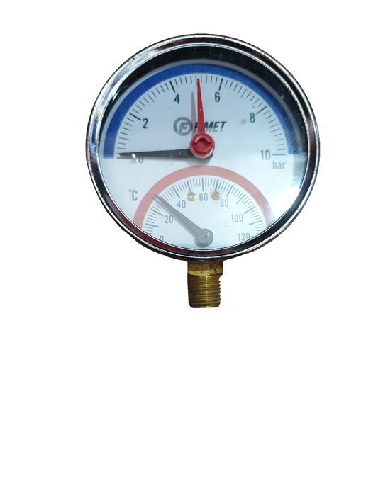 Pressure and temperature gauge